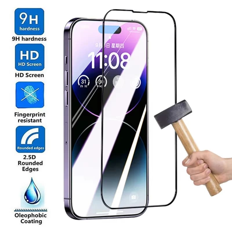 9H Tempered Glass For Apple iPhone 16 15 14 Plus 13 Mini 12 11 Pro Max Screen Protector iPhone X XR XS Max 7 8 Protection Film
