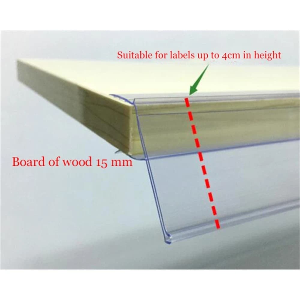 Wood Glass Top Clamp Shelf Label Holder Strip Price Tag Ticket Sign Shelf Cover Pop Advertising Banner Showing Display Strip