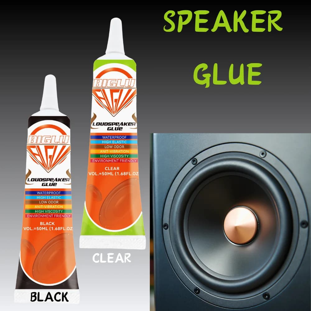 15/50ML Black / Clear BIGLU Loud Speaker Repair Glue Foam Side Dust Cap Rubber Edge Cone Basin Strong Adhesive