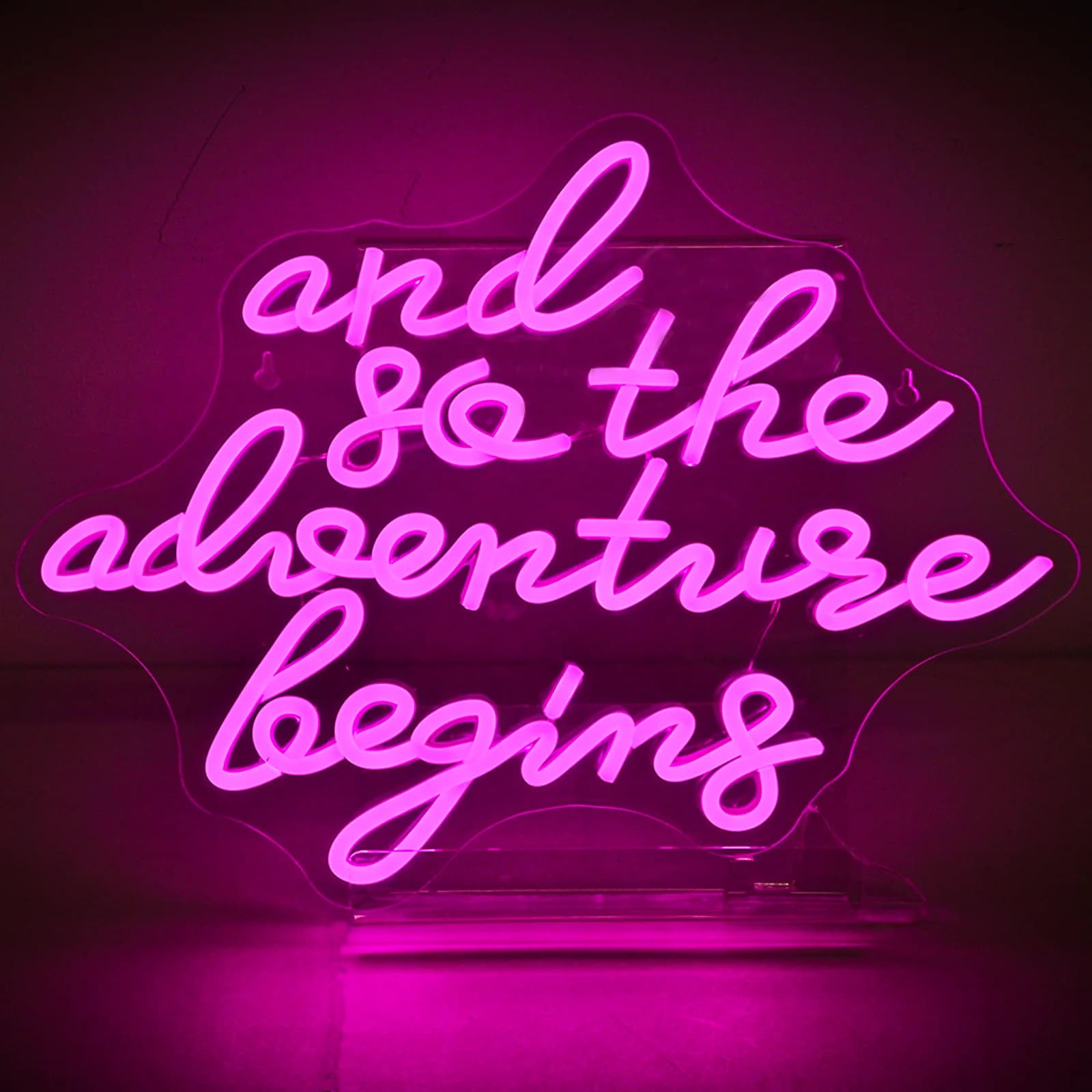 And So The Adventure Begins Neon Sign Wall Light Led Letter Room Decoration For Home Club Bar Birthday Party Dimmable USB Decor