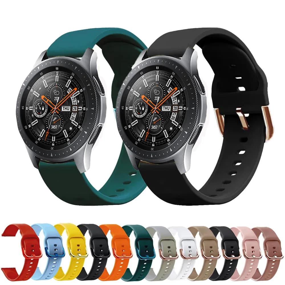 20mm 22mm Strap For Samsung Galaxy Watch 42mm 46mm Silicone Bracelet For Galaxy 3 41mm 45mm/Active 2/Gear S3 S2 Sport Band Belt
