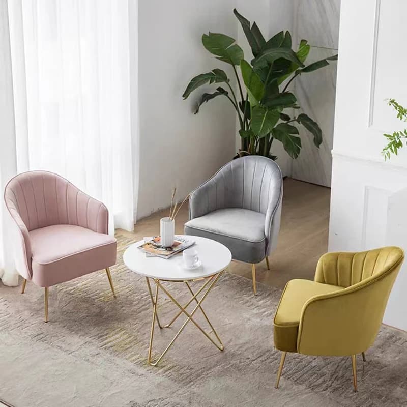 Living room armchairs Nordic velvet Single sofa hall reception Corner sofa Balcony Cafe Waiting Backrest soft chair furniture