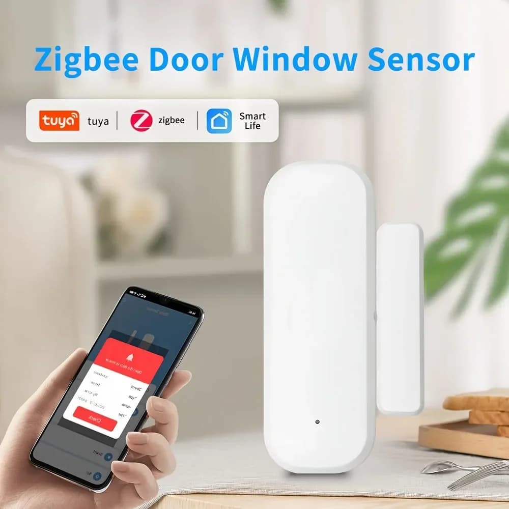 Tuya Zigbee Door Sensor for Smart Home Wireless Window Detector Remote Control Smart Life APP Alexa Home Security Alarm System