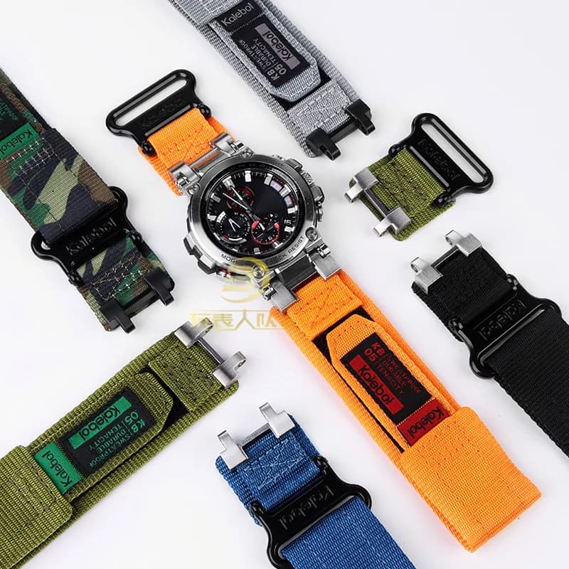 Modified Canvas Wristband For Casio 5544 MTG-B1000 Easy to Paste Wristband Nylon Canvas Watch Strap Men's Bracelet
