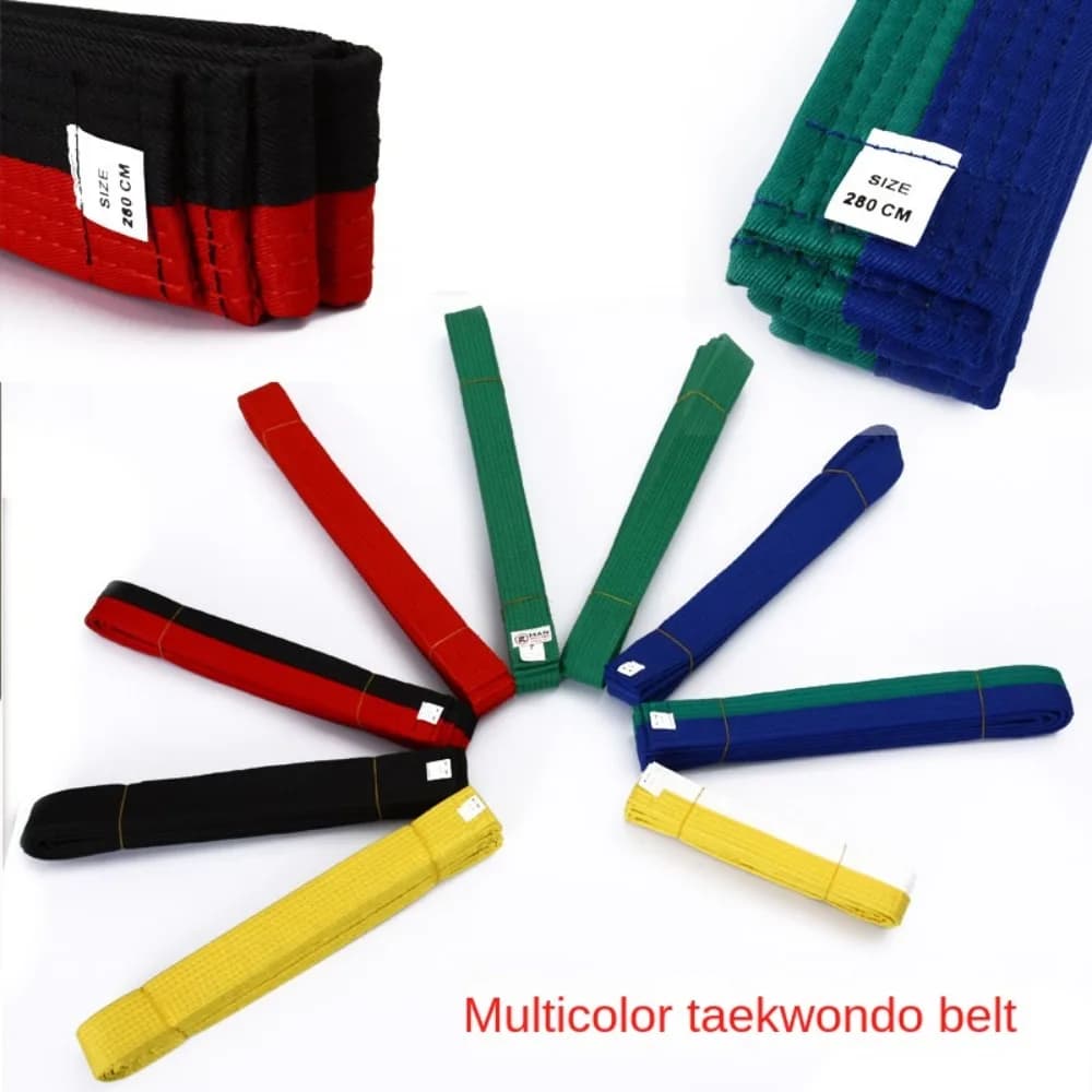 Cotton Taekwondo Belt Uniform Black/Red/Green/Yellow udo Jiu jitsu Standard Tapes 2.2/2.8M Colorful Colored Ranking Belts