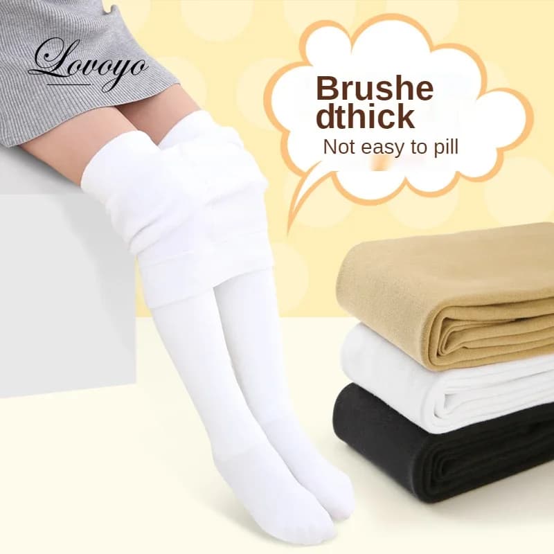 Children's Velvet Thick Pantyhose Autumn and Winter Plus  on Behalf of Girls Dancing Hair White Ballet Dance Socks Stockings
