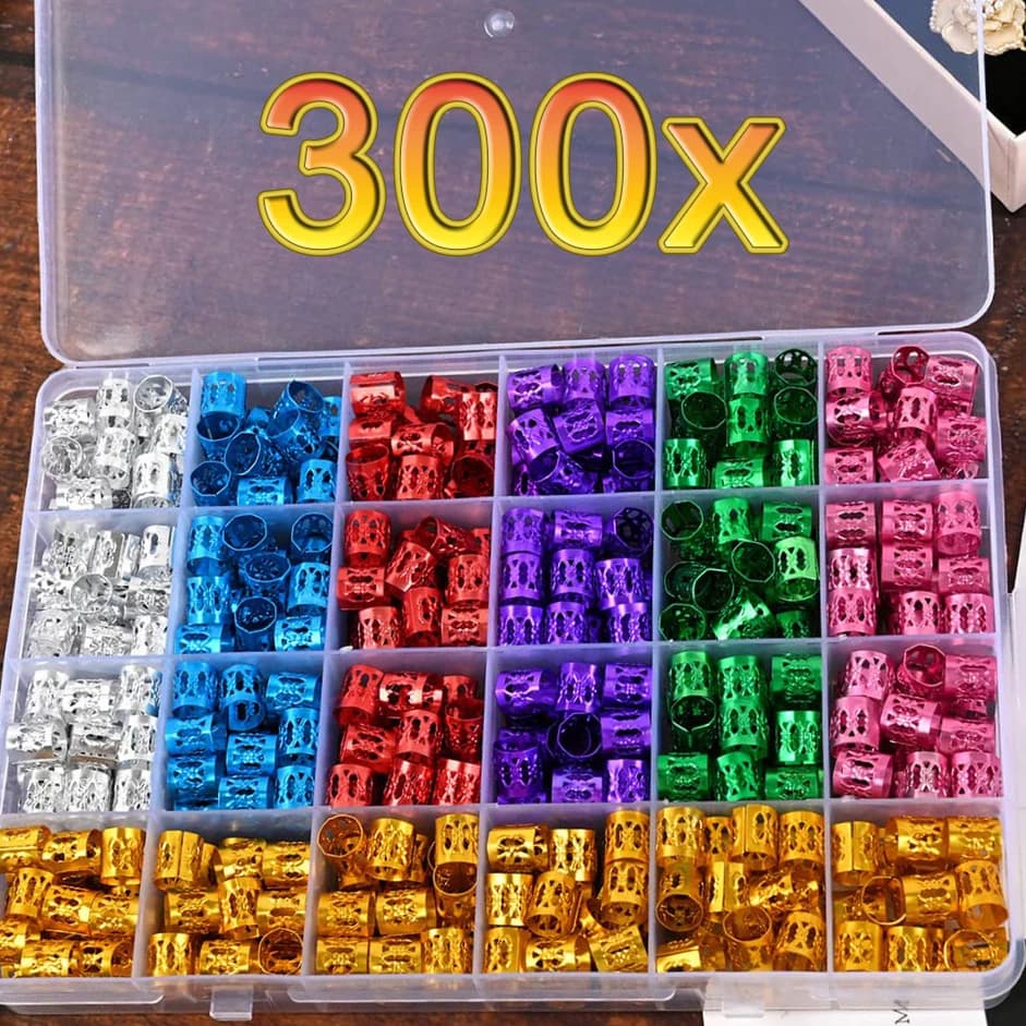 Wholesale Dreadlock Hair Rings for Braid hair styling Adjustable Cuff Clip Dirty Braids Beads Hairpin Jewelry Hair Accessories