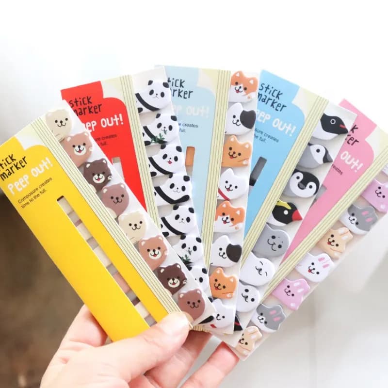 8 PiecesLytwtw's ‌Kawaii Animal Bookmark Sticky Notes/Note Pad/N-Sticky Notes Memo Pads, Creative Stationery