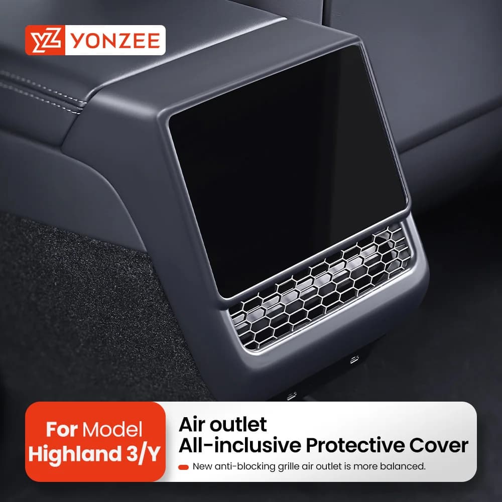 YZ For Tesla Model 3 Y Highland Juniper Rear Center Console Air Vent Cover Vent Outlet Dust Cover Car Styling Interior Accessory