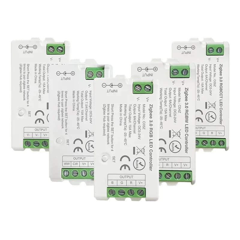 Zigbee 3.0 WiFi LED Controller 2.4GHz CCT RGB RGBW RGBCCT LED Strip Tuya Gateway Hue Bridge Smart Things Voice Control DC5V-24V