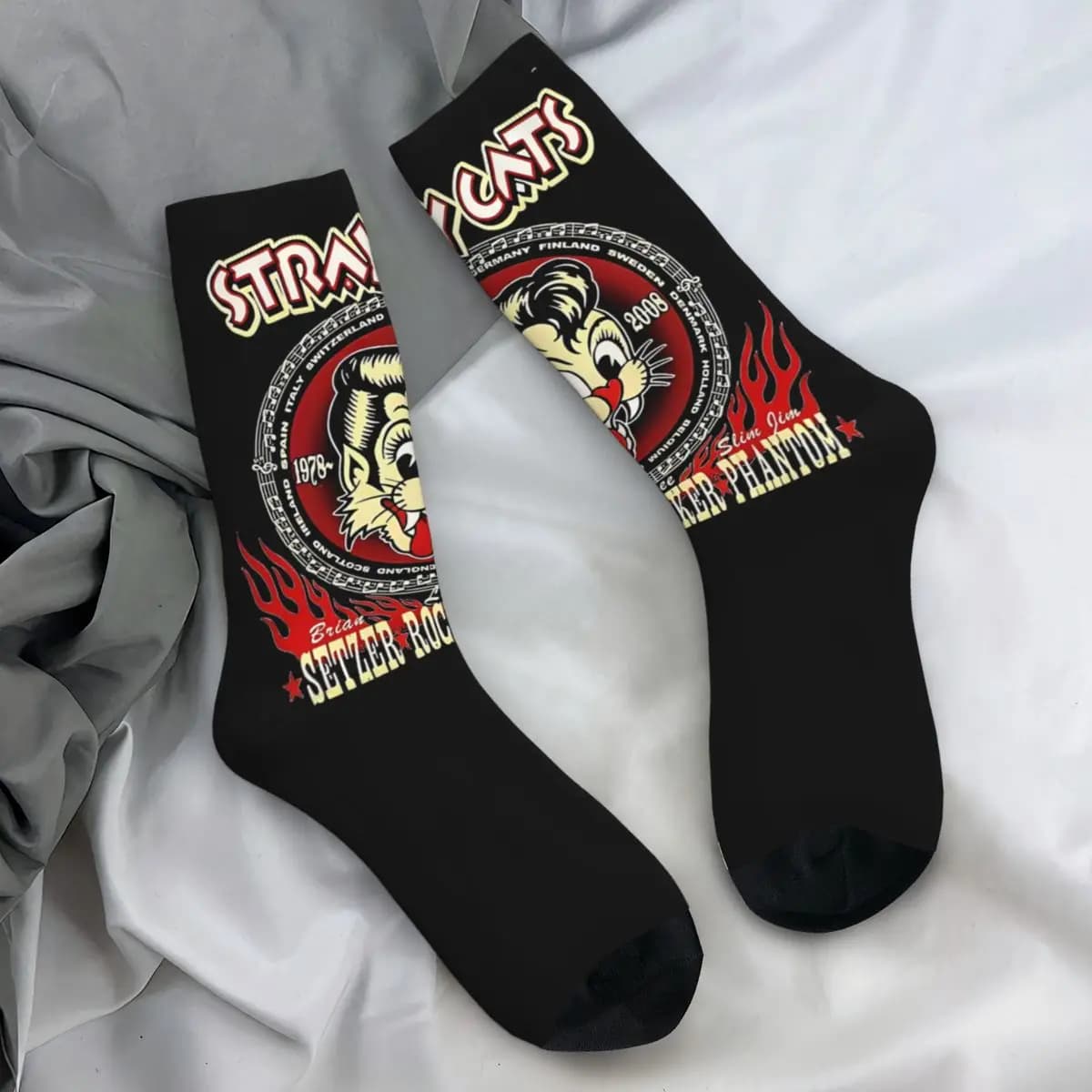 Stray Cats Rock This Town Sock Stockings Adults Men Socks Soft Breathable Elegant Socks Winter Running Non Slip Pattern Socks