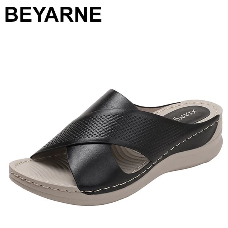 Summer New Women's Slipper Outdoor Open Toe Soft Sandal Trend Slides Beach Shoe Female Breathable Comfy Orthopedic Footwear