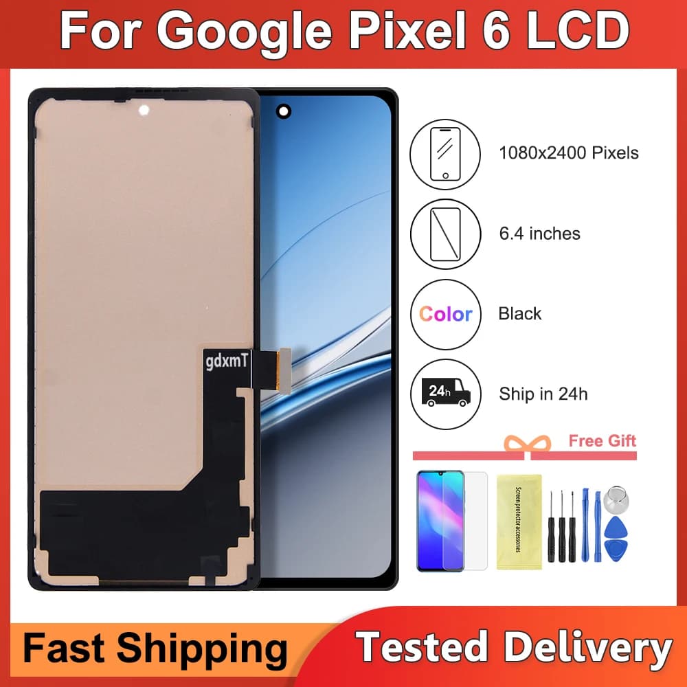 For Google Pixel 6 LCD Display Touch Screen Digitizer Assembly 6.4'' TFT Compatible with GB7N6, G9S9B16, G9S9B, GR1YH Models