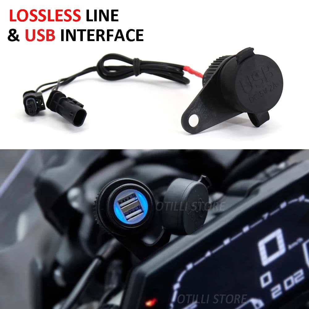 USB Double Socket For BMW R1200GS R1250GS F700GS F750GS F800GS F850GS ADV NEW Motorcycle Accessories With Lossless Line F650GS