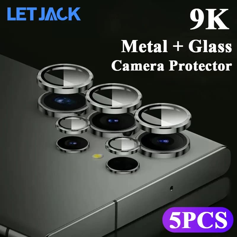 5-3Pcs Metal Ring Lens Protection Glass For Samsung Galaxy S23 S24 Ultra Camera Protector Film Samsung S23 Plus Lens Accessories