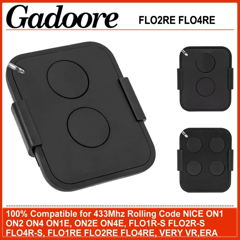 Gadoore FLO2RE FL04RE Garage Door Remote FL02RE FL04RE 433MHz ERA FLOR FL02RE FL04RE Rolling Code Garage Door Control Remote