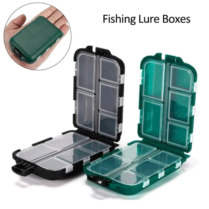 10 Compartments Fishing Lure Boxes Bait Storage Case  Tackle  Trays Hooks Organizer  Accessory Waterproof