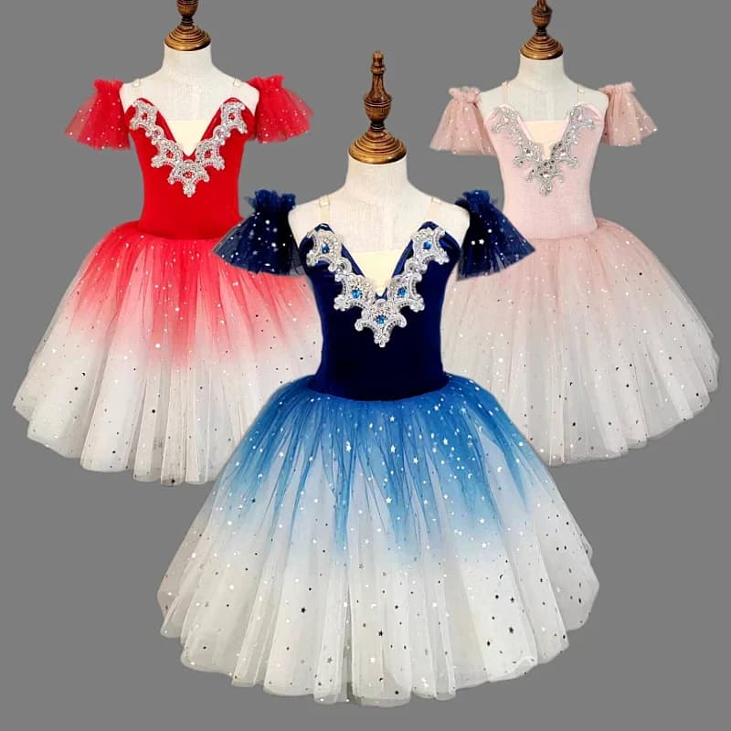 Children's Ballet Tutu Skirt Girls Ballet Dance Tutu Dress Children's Program Collective Dance Performance Costumes Women