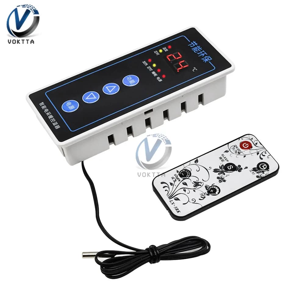 AC110V-220V 2500W Intelligent Electric Heat Thermostat Temperature Controller with Infrared Remote Control for Electric Radiator