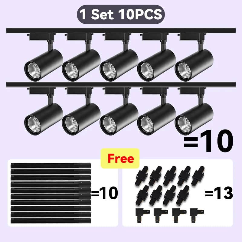 Set Led Track Light Fixture Track Lighting Wall Lamp Rail Spot Lights Led track rail Spotlight Clothing Shop Smart Home Lighting