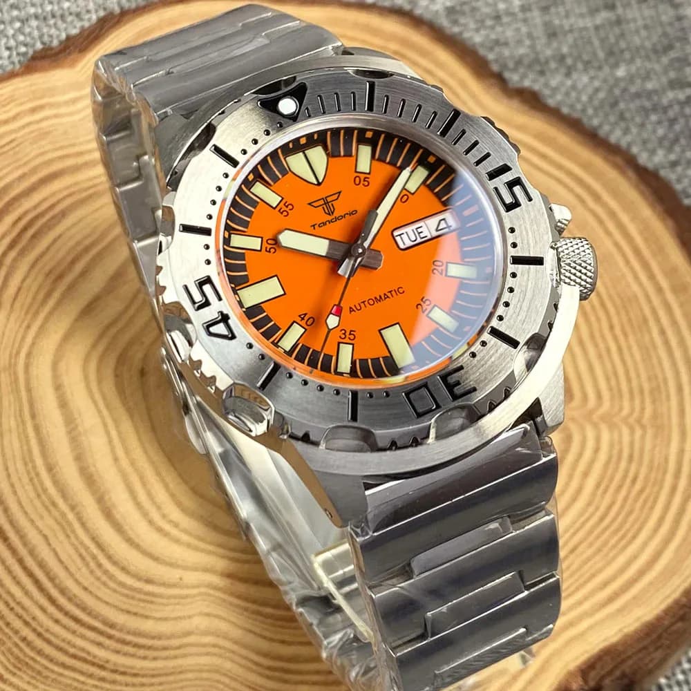 Orange Monster Watch Diver 200m Waterproof Mechanical Men Watch AR Sapphire SEIK NH36AA Rejor Steel Bracelet Birthday Gift