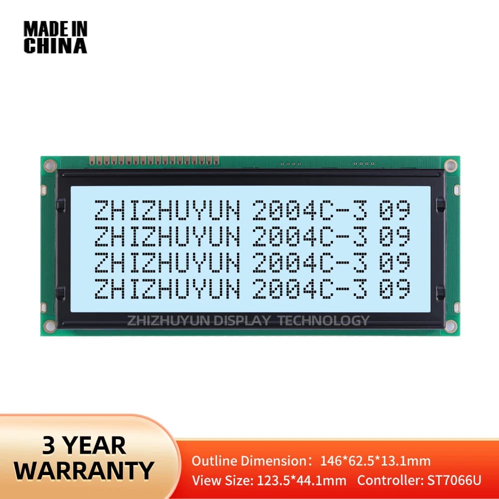 LCD2004C-3 Large Character LCD Display Module Grey Film Black Characters 20X4 Character Module COB2004 Parallel Port Screen 5V