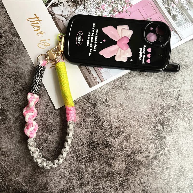 Phone Charm Handmade Lanyard Gold Metal Keychain on the Phone Strap Portable Rope Hang Mobile Phone Lanyard Luxury Bag Body Kit