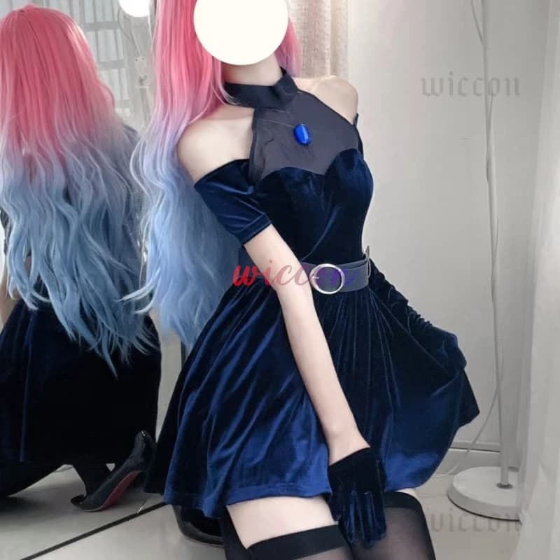 Anime Alien Stage Cosplay Mizi Cosplay Costume Wig Halloween Anime Clothes Game Outfits Stage Black Gorgeous Dress Women