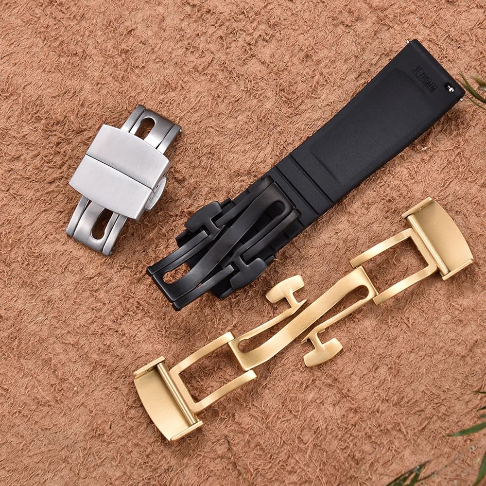 18mm 316L Stainless Steel Strap Buckle Butterfly Adjustable Folding Buckle Premium Metal Clasp Watch Accessory Universal Buckle