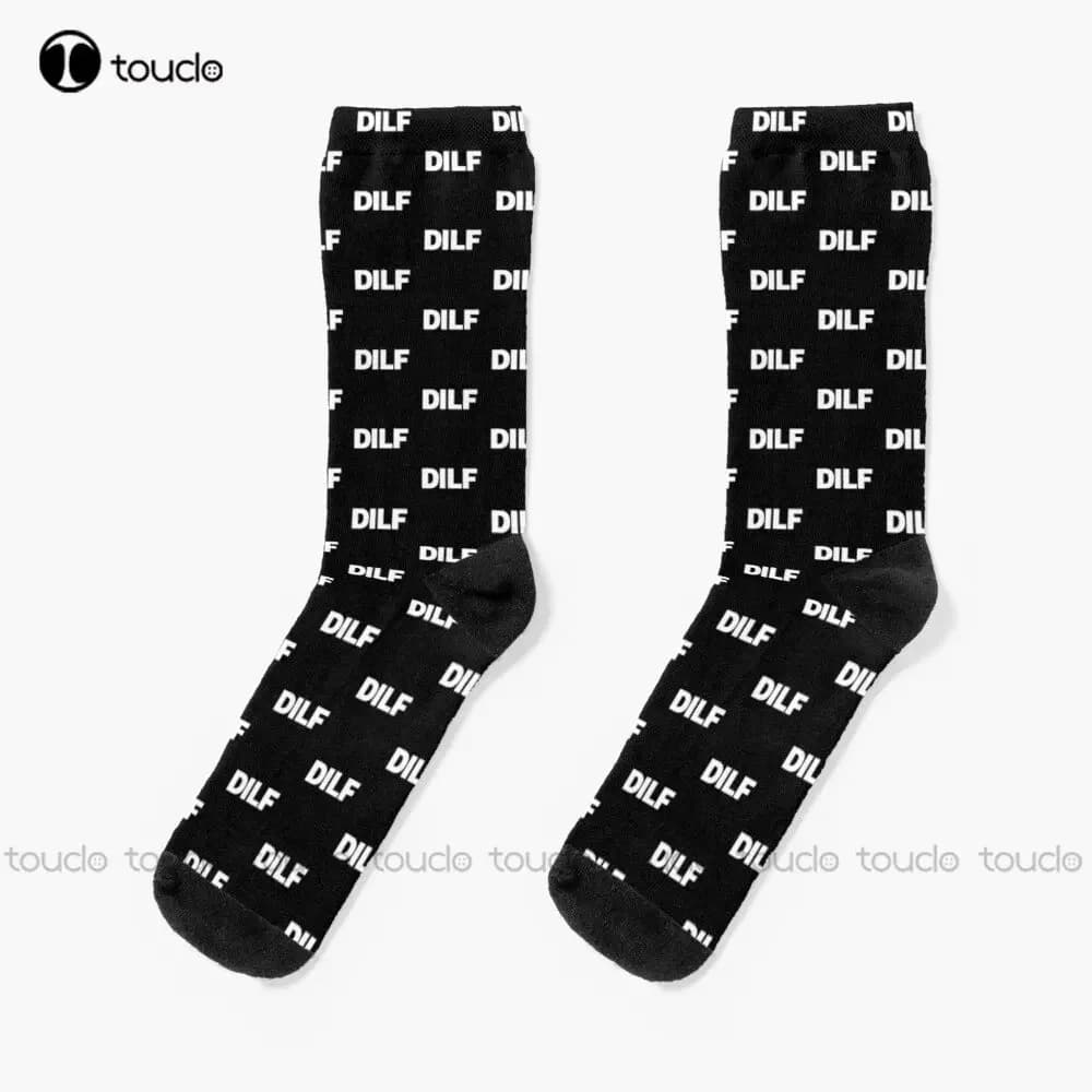 Dilf (Dad I'D Like To F) Gay Lgbt Men Sexual Socks Girls Soccer Socks Christmas New Year Gift 360° Digital Printing New Popular