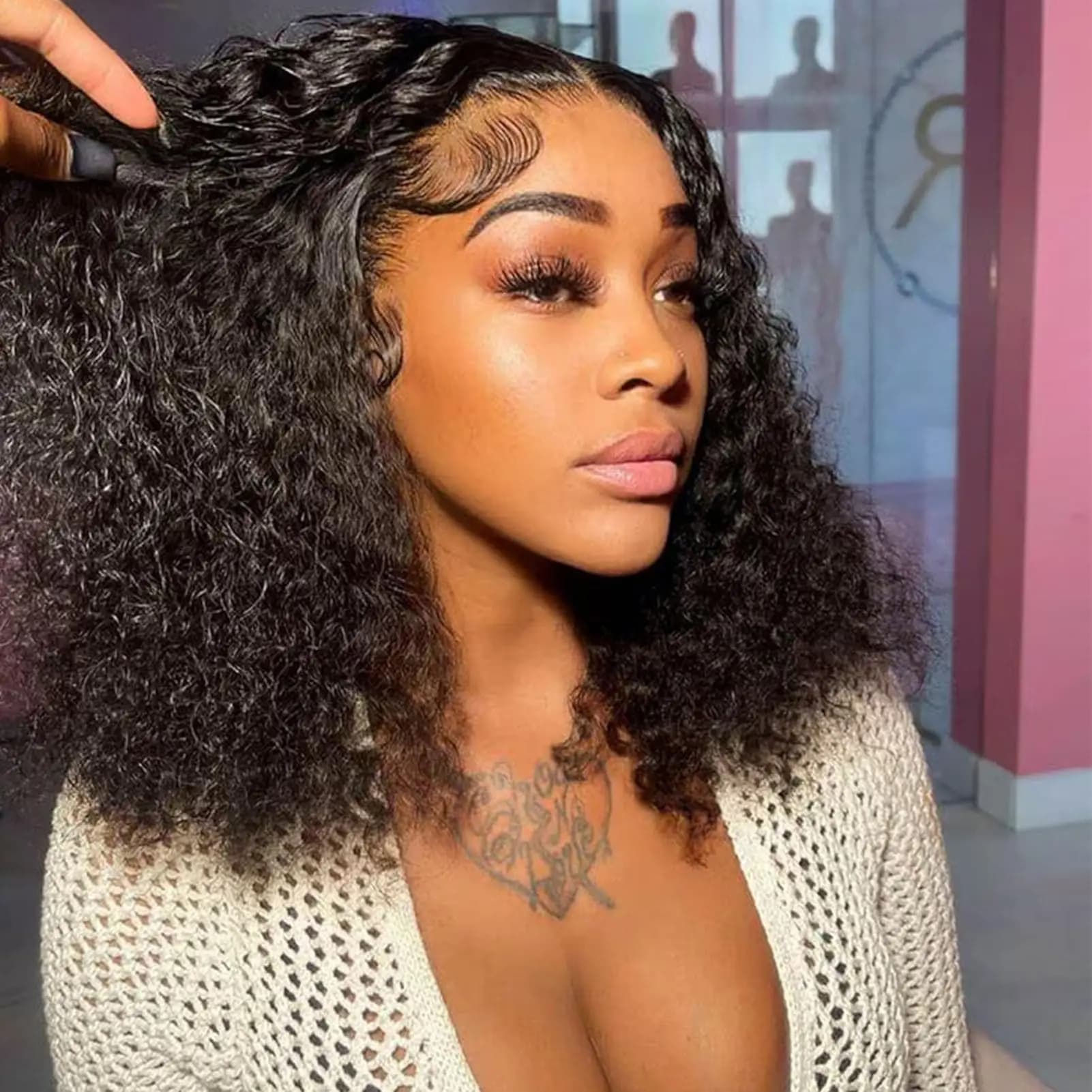 180 Density Deep Wave Bob Lace Front Wig Human Hair Curly Short 13x4 Lace Frontal Human Hair Wigs Preplucked Brazilian For Women