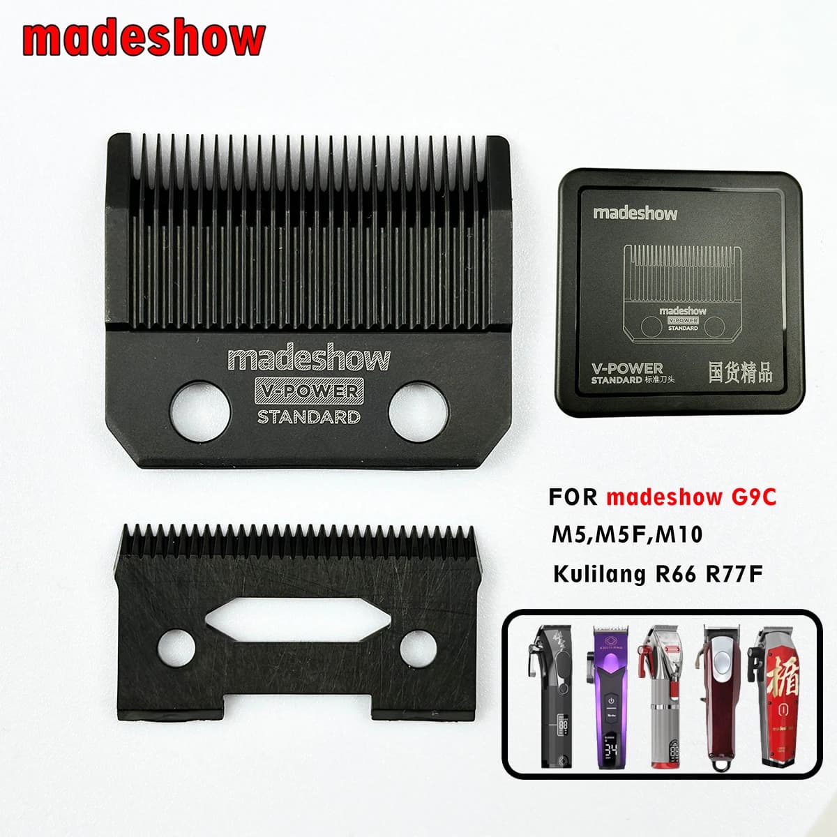 Madeshow Kulilang Standard Blades G9C M5F M10 R66 R77F Hair Clipper V-POWER Blade Trimmer Replacement Original Cutter Head