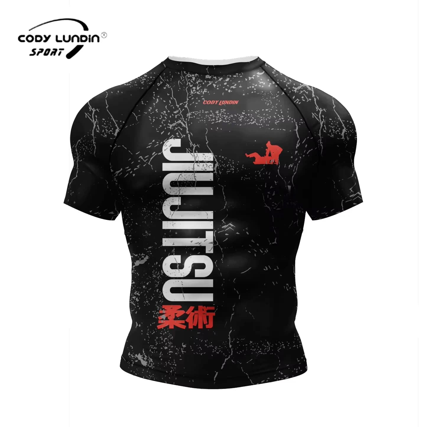 Cody Lundin MMA Rash Guard Men's Brazilian Jiu-Jitsu Fighting T-Shirt Fitness Training Jogging Tight Short Sleeves Muay Thai Tee