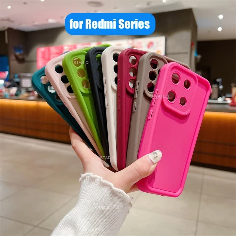 On Redmi Note 12 11 10 S 9 8 7 Matte Silicone Case For Xiaomi Redmi Note 13 Pro Plus 4g 5g 11s 12s Shockproof Back Cover Note13