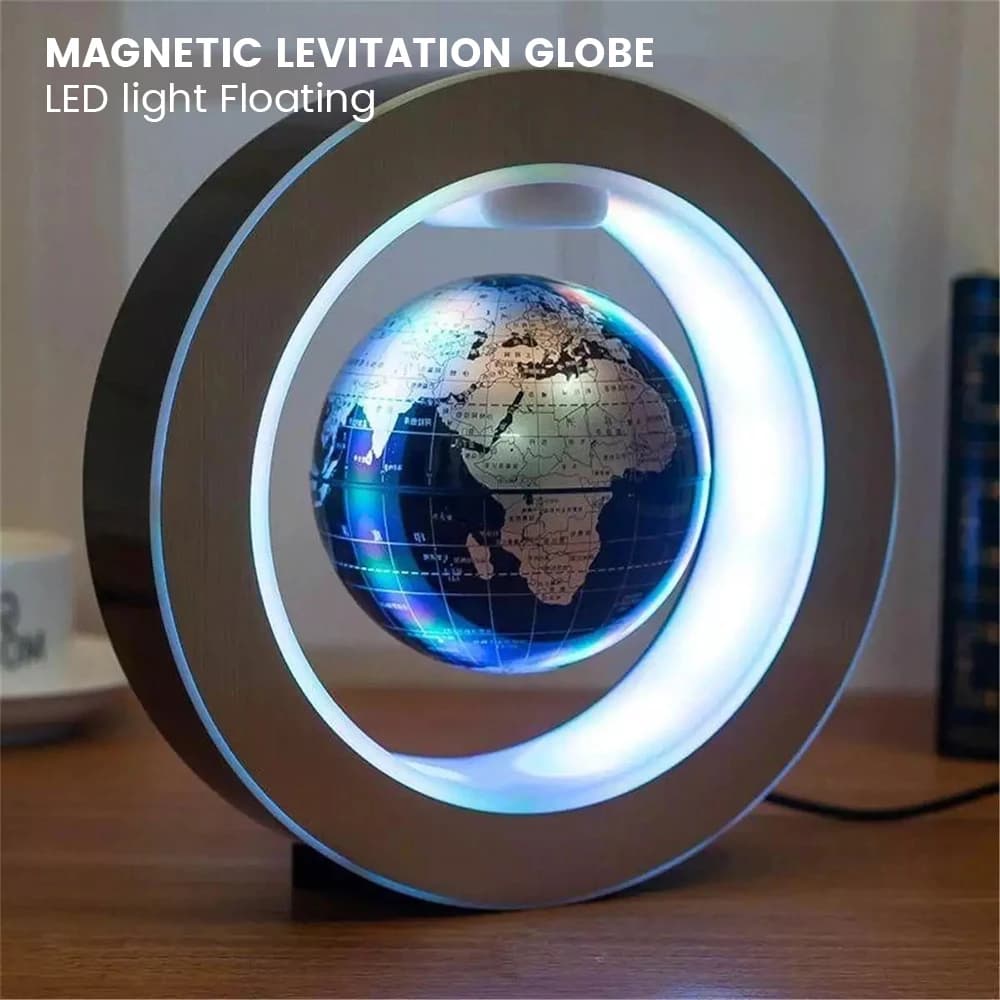World Map Magnetic Levitation Globe LED Rotating Earth Floating Levitating Lamp O/C Shape Bedside Lights Novelty Birthday Gift