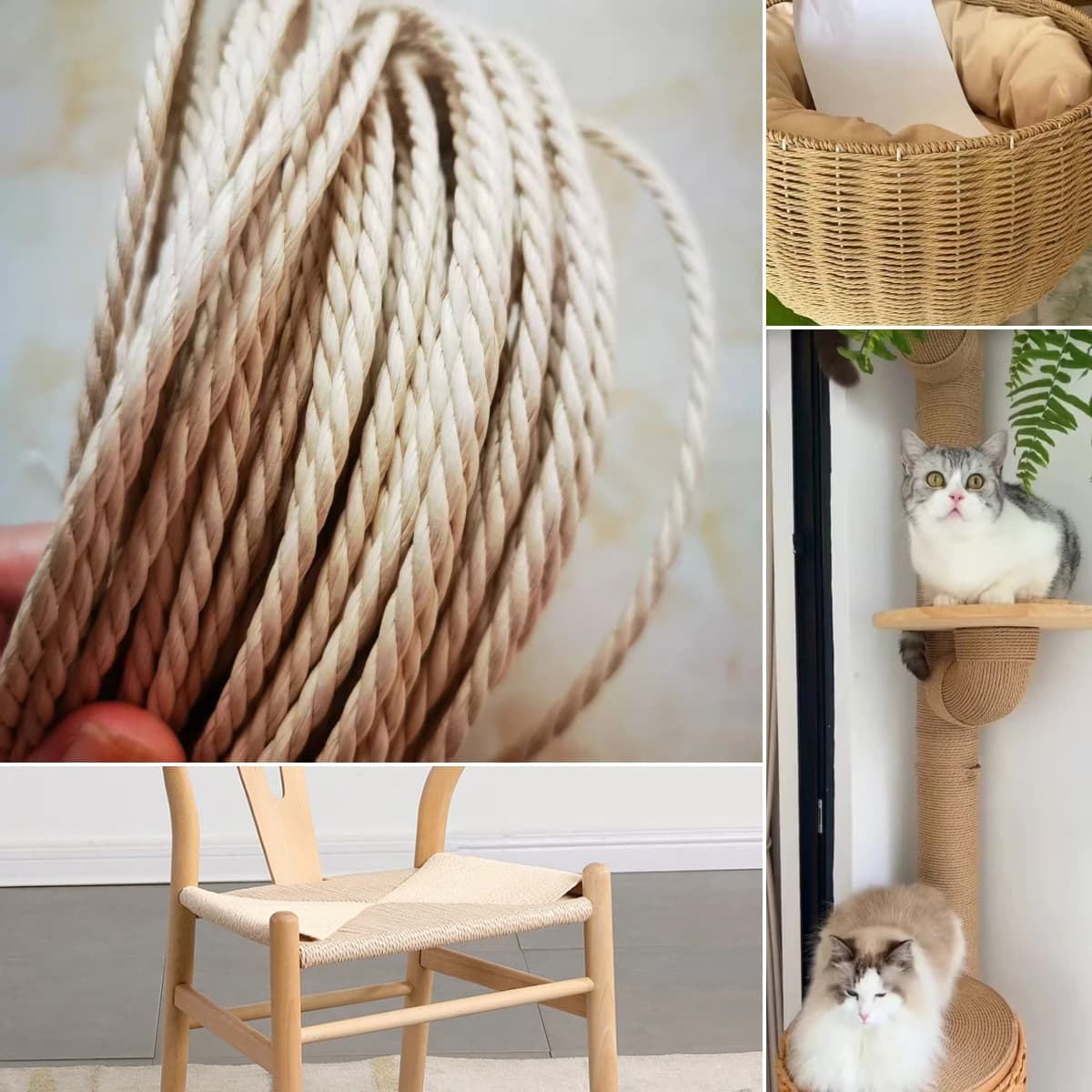 4mm Danish Paper Cord Natural White Original Danish Cord Paper Rope Waterproof Y-Shaped Chair Seat Surface Material