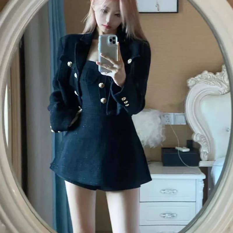 Long Sleeve Dress Suits Female Outfits Clothing Trend 2024 Women's Two Piece Set Luxury Designer  Promotion  Casual