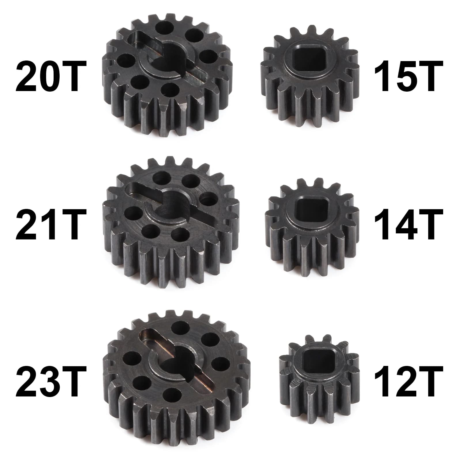 14T/21T 15T/20T 12T/23T Machined Hardened Steel Overdrive Portal Gear Set for Axial SCX10 III AR45P Capra F9 Supershafty CP44