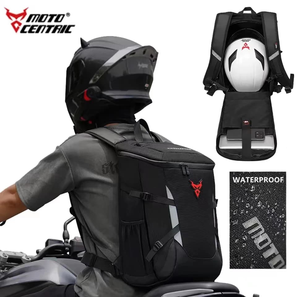 MOTOCENTRIC 28L Motorcycle Backpack Waterproof Outdoor Sports Riding Helmet Locomotive Backpack Business Travel Laptop Bag