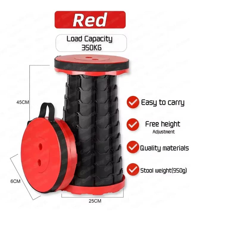 Folding Telescopic Stool Storage Stool Outdoor Travel Folding Stool Adjustable Plastic Fishing Stool Rainbow Telescopic Stool