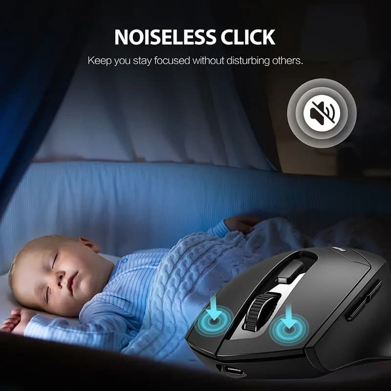 INPHIC DR01 Wireless Bluetooth Mouse Rechargeable Office Lightweight Portable Three-mode Laptop IPad  Universal Ergonomic Mouse