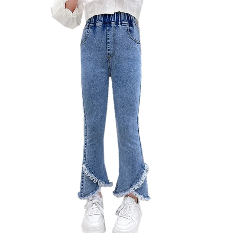 Autumn Girls Casual Vintage Flare Jeans High Waist Teenager Skinny Denim Trousers Kids Child Boot Cut Jeans Street Pants 6 8 10