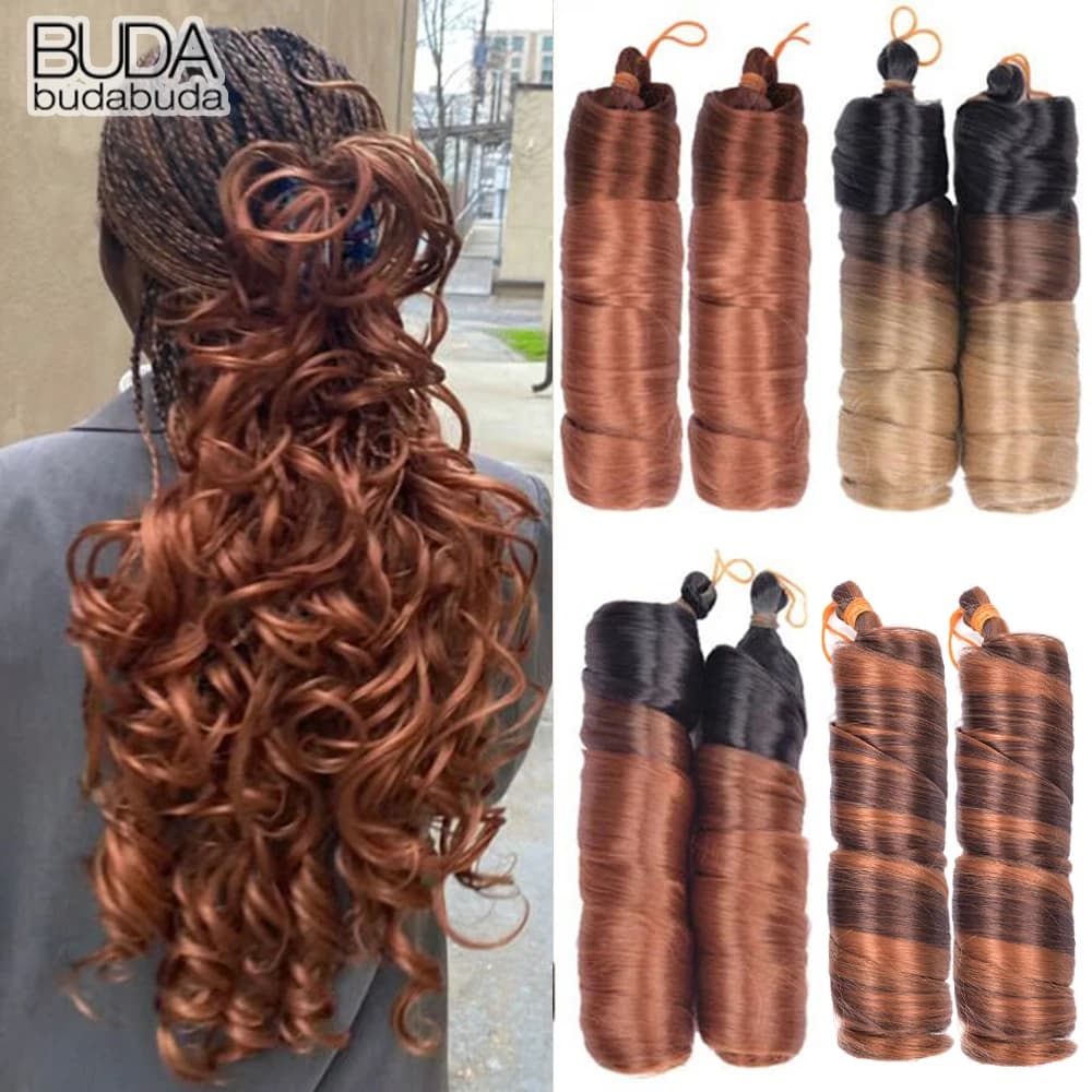 French Curls Braiding Hair 24Inch Synthetic Crochet Hair Loose Wavy Pre Stretched Braiding Hair Extensions French Curl Crochet