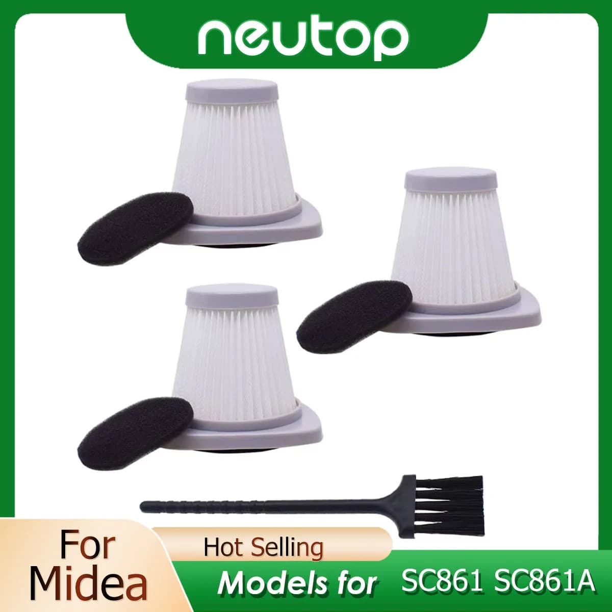 HEPA Filter Compatible with Midea SC861 SC861A Washable Filter Vacuum Cleaner Parts Accessories Replaceable