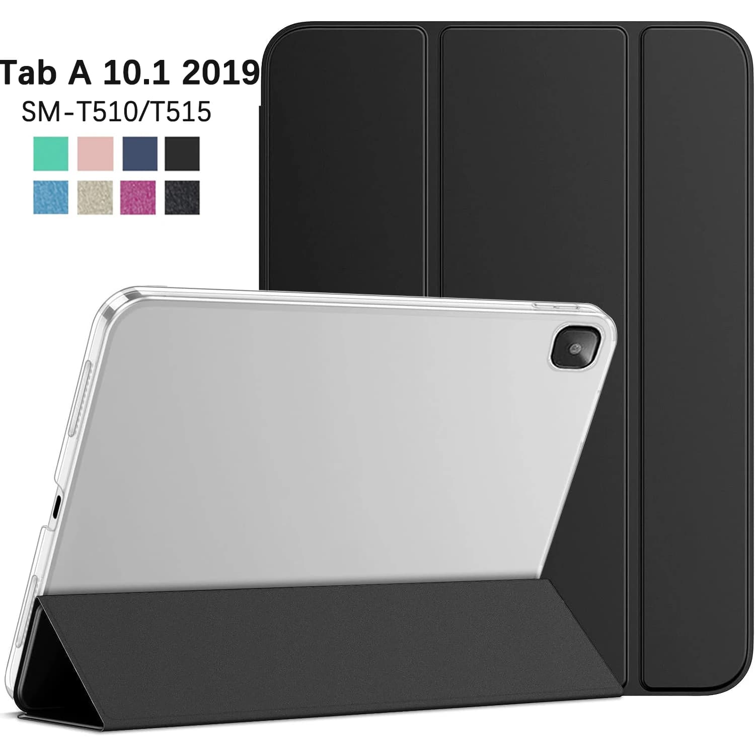 For Samsung Galaxy Tab A 10.1'' 2019 Flip Tri-fold Stand Cover For SM-T510 SM-T515 PU Leather Start Case Protective Shell