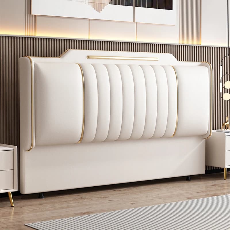 Upholstered Bed Headboards Nordic Luxury Comfortable Leather Bed Headboard Design Modern Cabecero Acolchado Bedroom Furniture