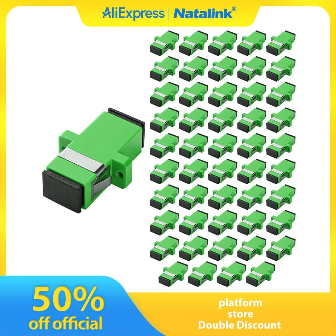 Natalink SC Fiber Optic Coupler  SC Female to SC Female APC Simplex Single Mode Fiber Optical Adapter Network Internet Connector