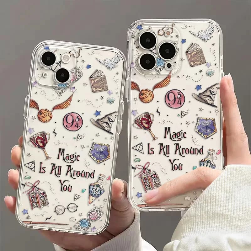 Art Potters Wand Harrie Phone Case for IPhone 16 15 14 13 12 11 Mini Pro Max X XR XSMax 7 8 Plus SE20 Transparent Cover