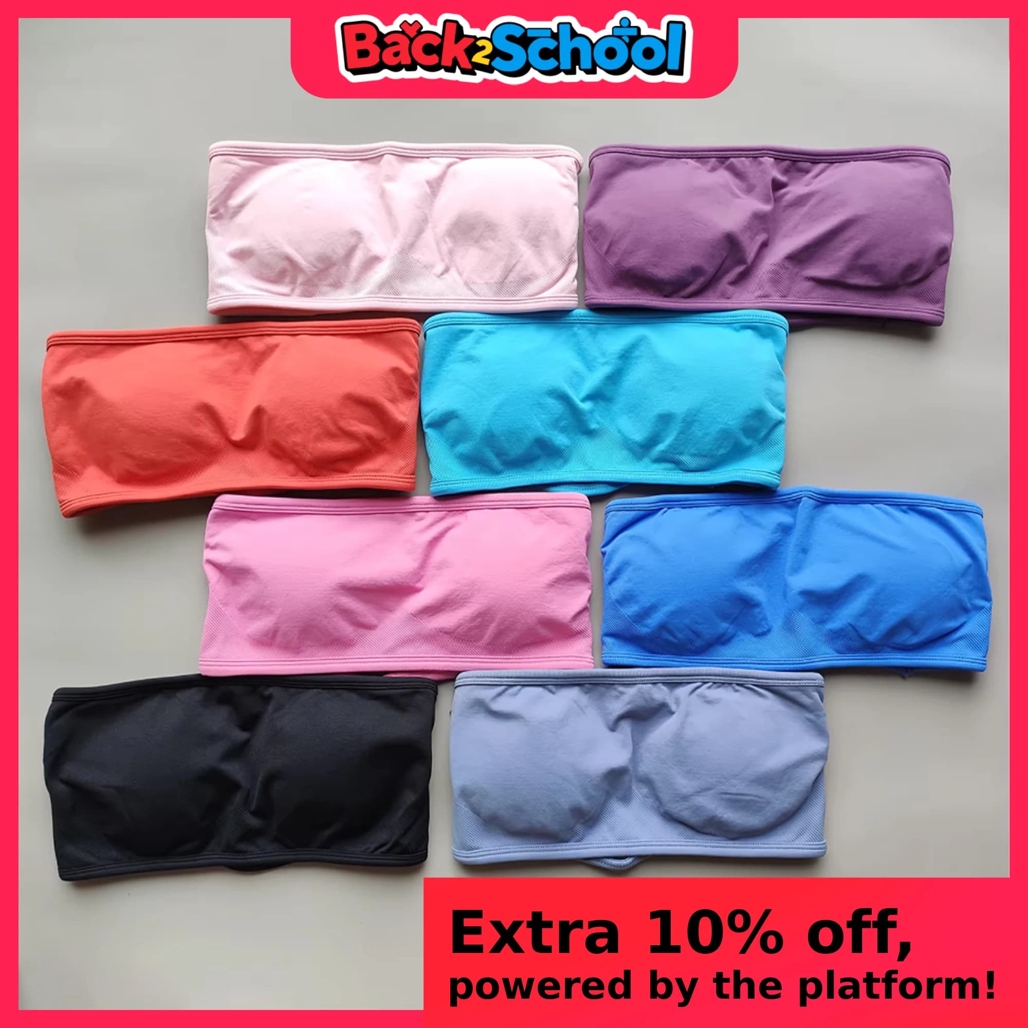 ARFTE Backless Bandeau Sports Bra Gym Women Top Crop Tube Seamless Bras Yoga Tops  Workout Sportswear Push-up Fitness Gym Bra