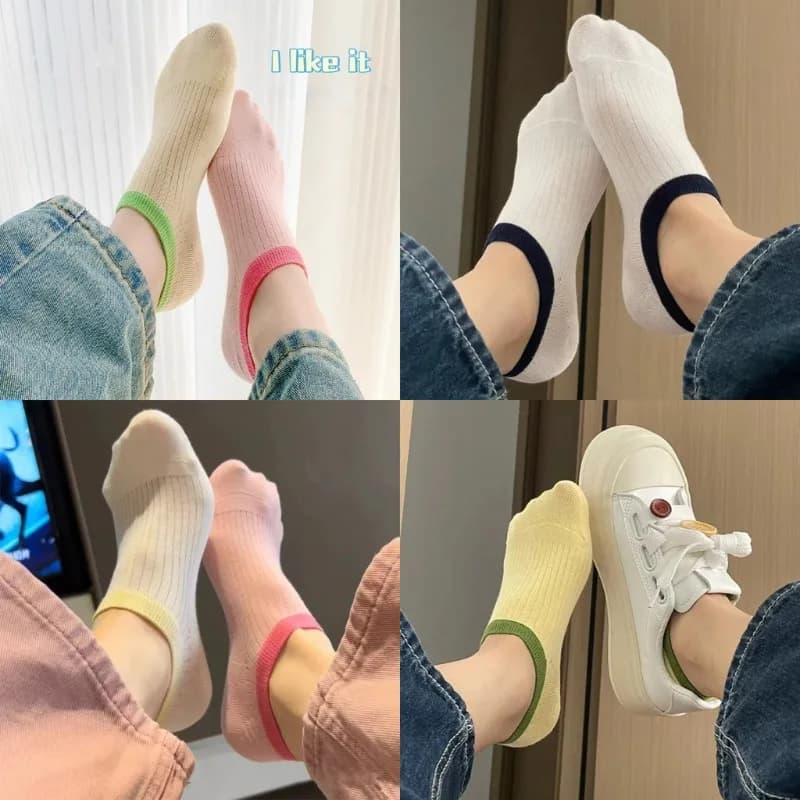 Women No Show Socks Summer Fashion Thin Section Non-slip Colored Candy Color Boneless Low Cut Sock Dopamine Ins Tide Short Socks